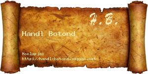 Handl Botond névjegykártya